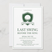 Groene Golf Laatste Swing Voor de Ring Bruiloft Fe Kaart (Voorkant)