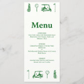 Groene Golf Lijn Tekeningen Menu (Voorkant)