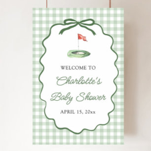 Groene Golf Nieuw bij de Club Baby Shower Welkom Poster
