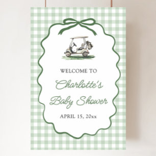Groene Golf Nieuw bij de Club Baby Shower Welkom Poster