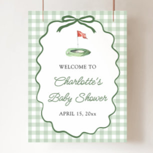 Groene Golf Nieuw bij de Club Baby Shower Welkom Poster