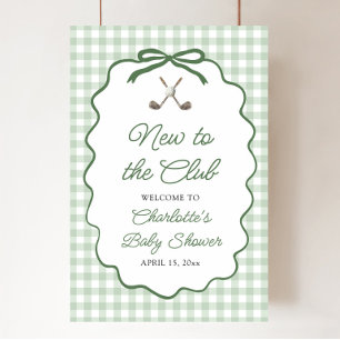 Groene Golf Nieuw bij de Club Baby Shower Welkom Poster