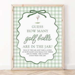 Groene Golf Raad Hoeveel Golfballen Baby Shower Poster
