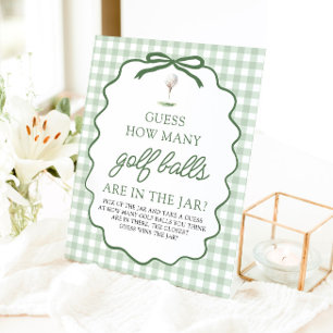Groene Golf Raad Hoeveel Golfballen Baby Shower Reclamebord Met Voetstuk