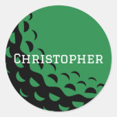 Groene Golf Sticker met Naam Aanpassing (Voorkant)