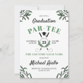 Groene golf thema afstudeerfeest kaart (Voorkant)