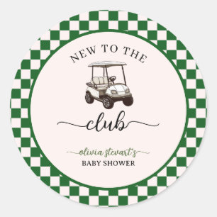 Groene Golf thema Baby shower Ronde Sticker