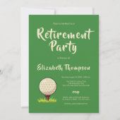 Groene golf thema pensioenfeest uitnodiging (Voorkant)
