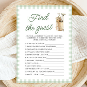 Groene Golf Vind de Gast Baby Shower Spel Kaart