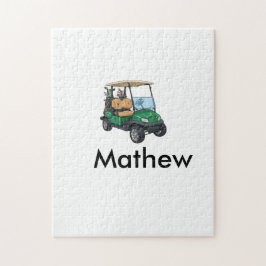 Groene golfautonaam man sport jongen cadeaus lette legpuzzel