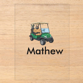 Groene golfautonaam man sportjongen cadeaus letter acryl uitnodigingen