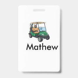Groene golfautonaam man sportjongen cadeaus letter badge
