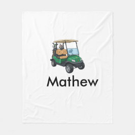 Groene golfautonaam man sportjongen cadeaus letter fleece deken