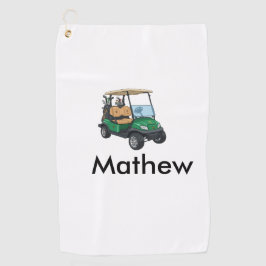 Groene golfautonaam man sportjongen cadeaus letter golfhanddoek