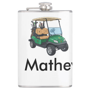 Groene golfautonaam man sportjongen cadeaus letter heupfles