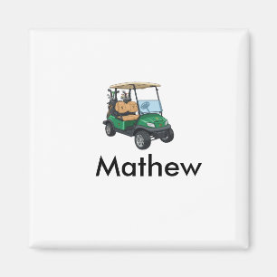 Groene golfautonaam man sportjongen cadeaus letter magneet