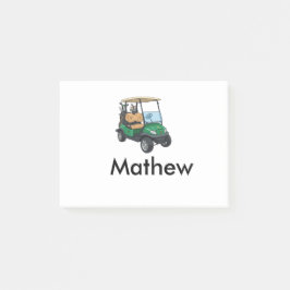 Groene golfautonaam man sportjongen cadeaus letter post-it® notes