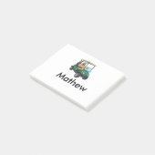 Groene golfautonaam man sportjongen cadeaus letter post-it® notes (Schuin)