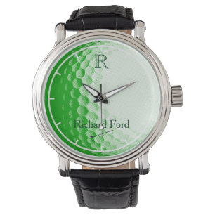 Groene golfbal gepersonaliseerd horloge