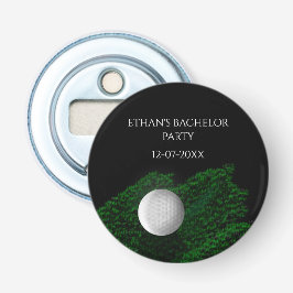 Groene golfbal golfers vrijgezellenfeest button flesopener