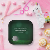 Groene golfbal golfers vrijgezellenfeest golf part papieren bordje (Feest)