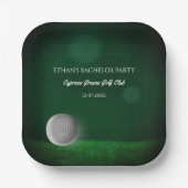 Groene golfbal golfers vrijgezellenfeest golf part papieren bordje (Voorkant)