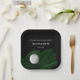 Groene golfbal golfers vrijgezellenfeest golfers papieren bordje