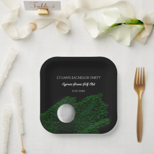 Groene golfbal golfers vrijgezellenfeest golfers papieren bordje