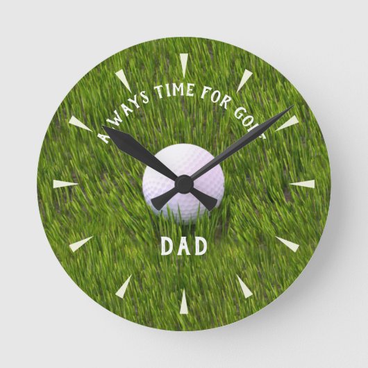 Groene golfbal in de ruwe golfer vader ronde klok (Voorkant)