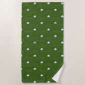 Groene Golfbal Monogram Golfer Strandhanddoek Strandlaken (Voorkant)