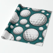 Groene golfballen cadeaupapier (Uitgerold)