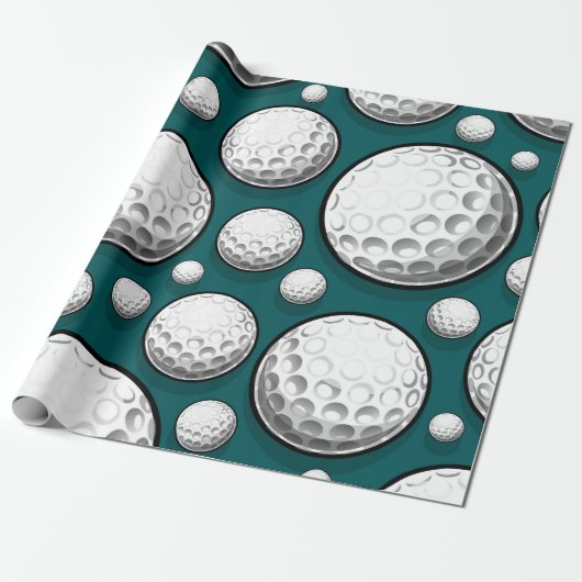 Groene golfballen cadeaupapier (Uitgerold)