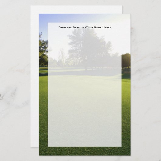 Groene Golfcursus in Dawn Briefpapier (Voorkant / Achterkant)