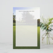 Groene Golfcursus in Dawn Briefpapier (Staand voorkant)