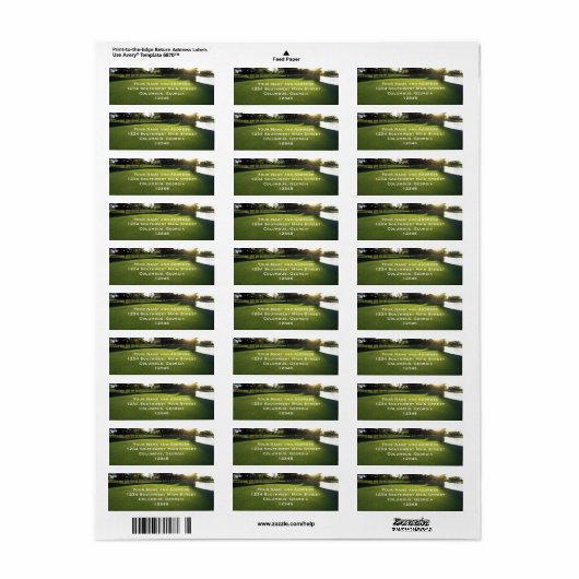 Groene Golfcursus in Dawn Etiket (Full Sheet)