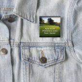 Groene Golfcursus in Dawn Vierkante Button 5,1 Cm (In situ)