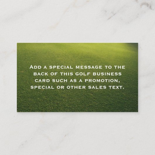 Groene Golfcursus in Dawn Visitekaartje (Achterkant)