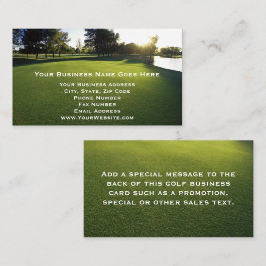 Groene Golfcursus in Dawn Visitekaartje (Voorkant / Achterkant)