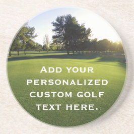 Groene Golfcursus in Dawn Zandsteen Onderzetter