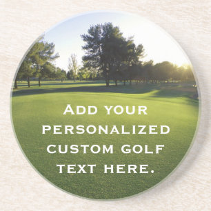 Groene Golfcursus in Dawn Zandsteen Onderzetter