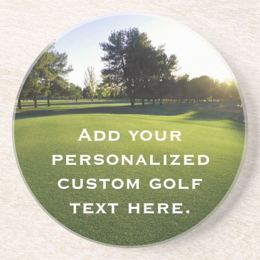 Groene Golfcursus in Dawn Zandsteen Onderzetter (Voorkant)