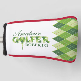 Groene golfer argyle gepersonaliseerde cover