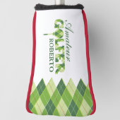 Groene golfer argyle gepersonaliseerde cover (Draai 90)