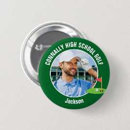 Groene Golfer Foto Havo Golf Team Ronde Button 5,7 Cm