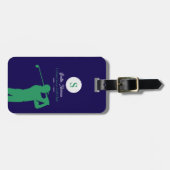 Groene Golfer met Golf Club Elegant Bagagelabel (Voorkant horizontaal)