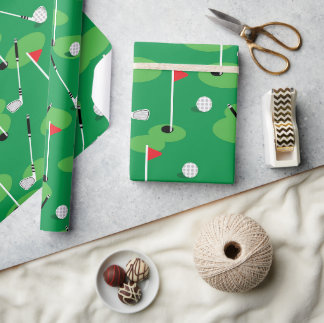 Groene Golfers Cadeaupapier