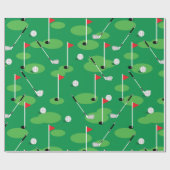 Groene Golfers Cadeaupapier (Vlak)
