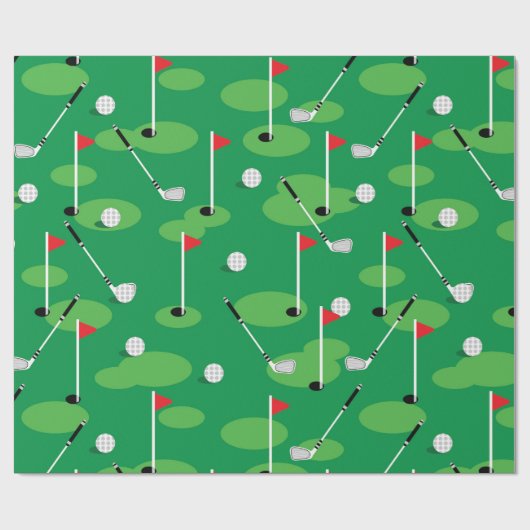 Groene Golfers Cadeaupapier (Vlak)