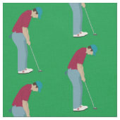 Groene Golfers met Golf Balls Patroon Stof (Close Up)