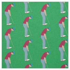 Groene Golfers met Golf Balls Patroon Stof